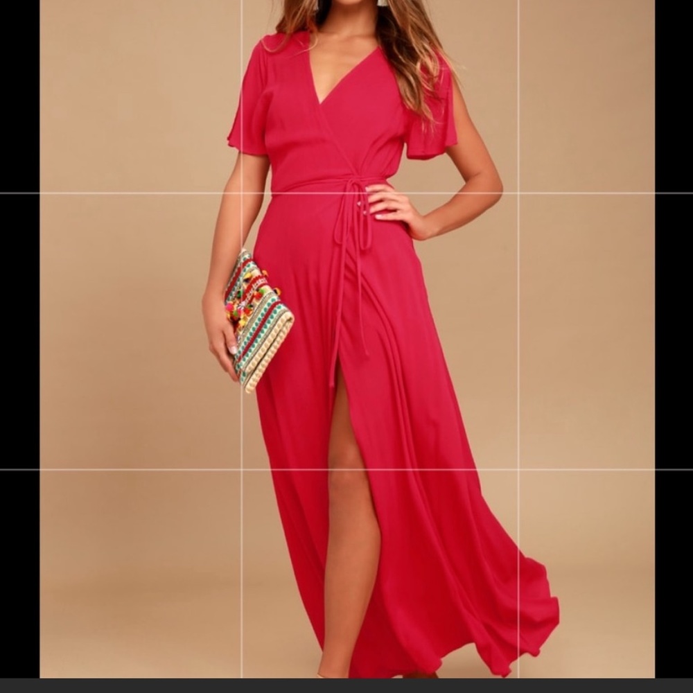 LULU’s RED WRAP DRESS   NWOT